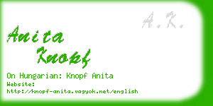 anita knopf business card